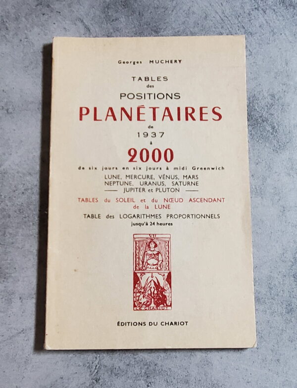 Tables des positions planétaires de 1937 à 2000