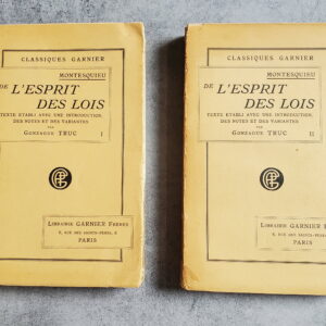 De l'Esprit des Lois Tomes 1 & 2